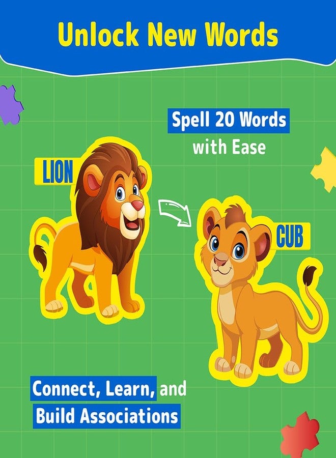 Funtad PuzzleUp Learn Animal Babies | 10-in-1 Entry Level Puzzle | 45 Big Size Jigsaw Pieces | Montessori Educational Toy to Improve Memory & Unlock New Words |Gift for Boys & Girls Age 3, 4 & 5 yrs - Image 5